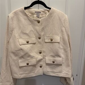 H&M Cream Textured Blazer